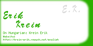 erik krein business card